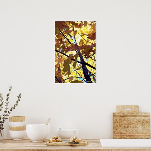 De herfst laat Herfst Trees Sunshine Poster (Keuken)