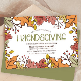 De herfst laat het avondeten van Friendsgiving Kaart