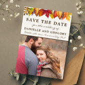 De herfst laat het knoeien omvallen sparen de datu save the date