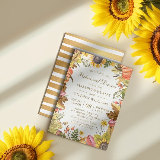 De herfst laat het pomkins bruiloft-repesial Dinne Kaart