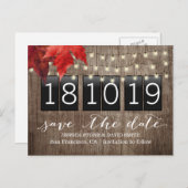 De herfst laat het Rustic Dall Wedding sparen de D Aankondigingskaart (Voorkant / Achterkant)