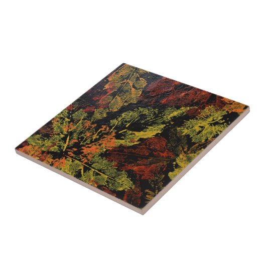 De herfst laat keramische Tegel over Tegeltje (Zijkant)