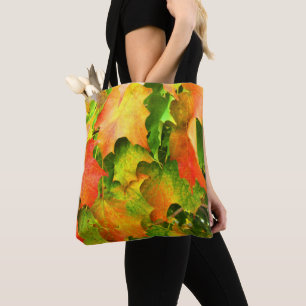 De herfst laat kleuren Oranje groen geel vallen Tote Bag
