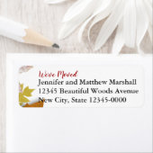 De herfst laat ons de aankondiging bewegen etiket (Insitu)