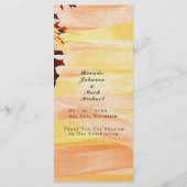 De herfst laat Oranje gele weddenschap Menu (Achterkant)