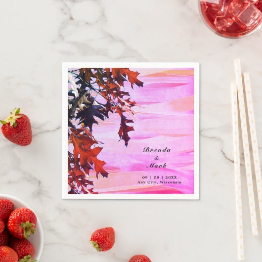 De herfst laat Oranje roze zwendeltje Napkins Servet (Insitu)