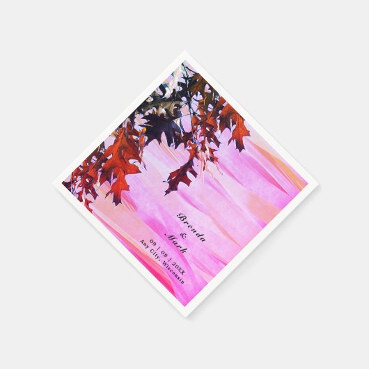 De herfst laat Oranje roze zwendeltje Napkins Servet (Hoek)