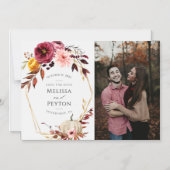 De herfst laat pompoen sparen de Datum Foto Magnetische Uitnodiging (Voorkant)