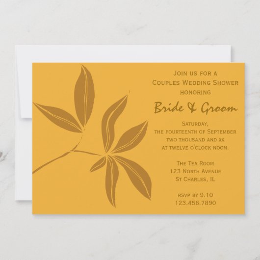 De herfst laat stellen bruiloft-weduwnaar kaart (Voorkant)