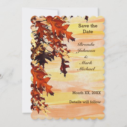 De herfst laat Swirl Kleur sparen de Vlakke Kaart (Voorkant)