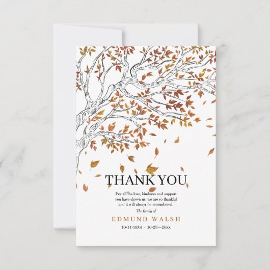 De herfst laat sympathie over Hartelijk dank Kaart (Voorkant)