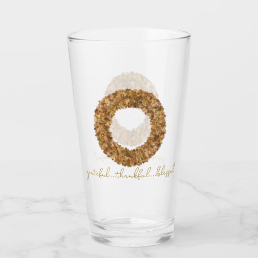 De herfst laat Thanksgiving Elegant Maple Wreath Glas (Achterkant)