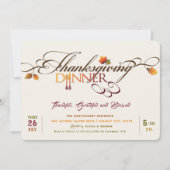 De herfst laat Thanksgiving eten Kaart (Voorkant)