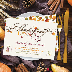 De herfst laat Thanksgiving eten Kaart