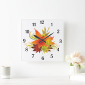 De herfst laat Thanksgiving Zwarte Aantallen verla Vierkante Klok (Huis)