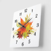 De herfst laat Thanksgiving Zwarte Aantallen verla Vierkante Klok (Hoek)