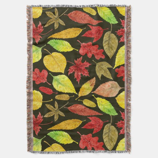 De herfst laat waterverf donker deken (Voorkant Verticaal)