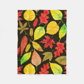 De herfst laat waterverf donker fleece deken (Voorkant)