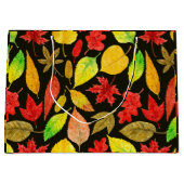 De herfst laat waterverf donker groot cadeauzakje (Voorkant)