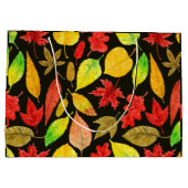 De herfst laat waterverf donker groot cadeauzakje (Achterkant)