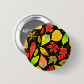 De herfst laat waterverf donker ronde button 5,7 cm (Voorkant /achterkant)