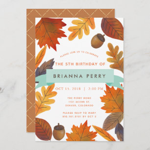 De herfst laat witte Waterverf kinderen op zaterda Kaart