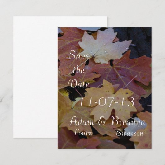 De herfst laat zich om save the date (Voorkant / Achterkant)