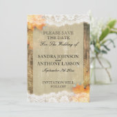 De herfst Lace Rustic sparen de Datum aankondiging (Staand voorkant)