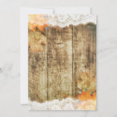 De herfst Lace Rustic sparen de Datum aankondiging (Achterkant)