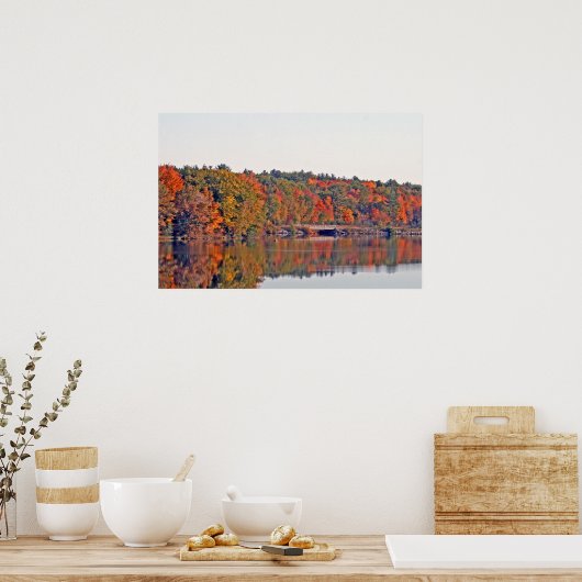 De herfst langs de rivier de Wisconsin Poster (Keuken)
