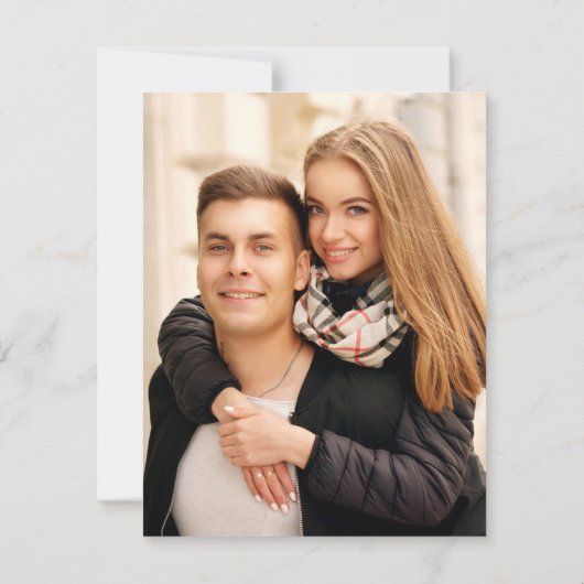 De herfst Laurel Wreath bewaart de Datum met Foto Save The Date (Achterkant)