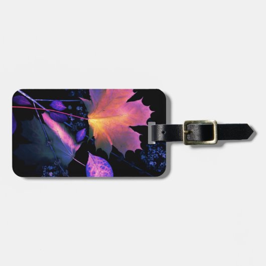 De herfst lekt in Neon Bagagelabel (Voorkant horizontaal)