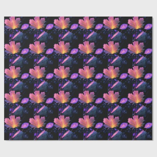 De herfst lekt in Neon Cadeaupapier (Vlak)