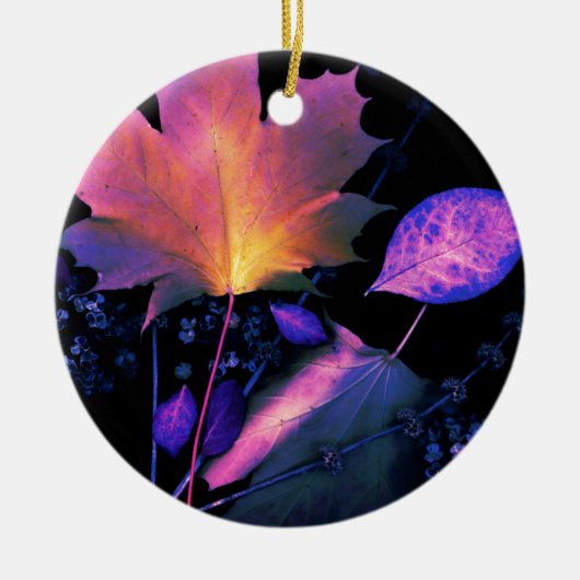De herfst lekt in Neon Keramisch Ornament (Voorkant)