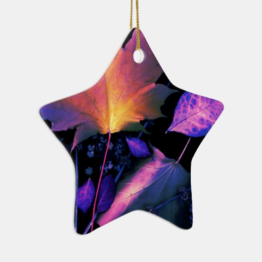 De herfst lekt in Neon Keramisch Ornament (Rechts)