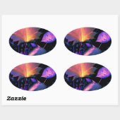 De herfst lekt in Neon Ovale Sticker (Vel)