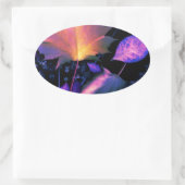 De herfst lekt in Neon Ovale Sticker (Tas)