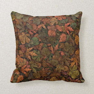 De herfst lekt Maple Oak Maple Muted Greens & Rust Kussen