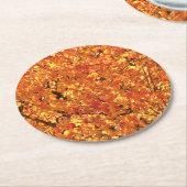 De herfst lekt op boom - foto. ronde kartonnen onderzetter (Gebogen)