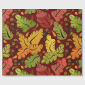 De herfst lekt op donkerrode achtergrond cadeaupapier (Vlak)