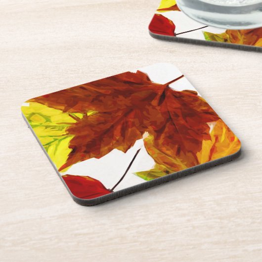 De herfst lekt op het witte Abstracte Impressionis Onderzetter (Linkerzijde)