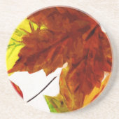 De herfst lekt op het witte Abstracte Impressionis Zandsteen Onderzetter (Voorkant)