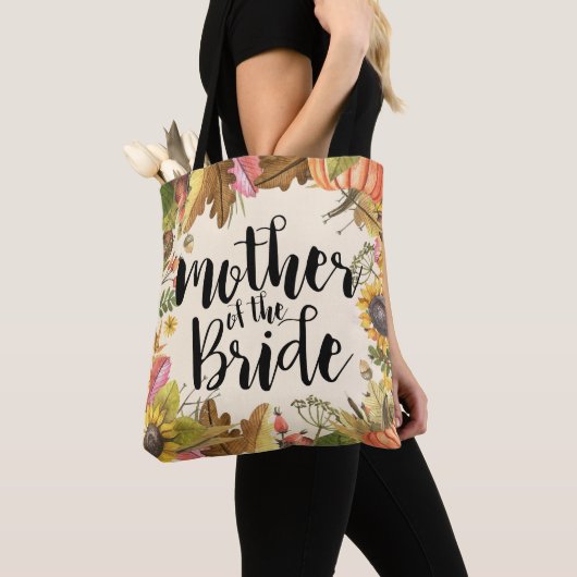 De herfst lekt Pumpkin Wedding Moeder van de Bride Tote Bag (Dichtbij)