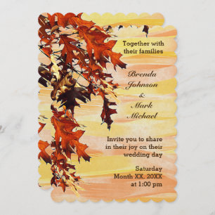 De herfst leveert Swirl Color Wedding Uitnodiging