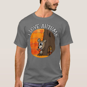 De herfst Mouse, ik hou van de herfst, de wildgroe T-shirt