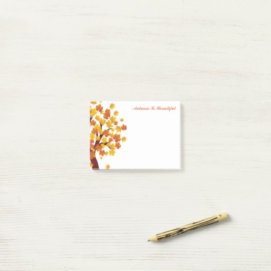De herfst na de herfst is prachtig post-it® notes (Op bureau)