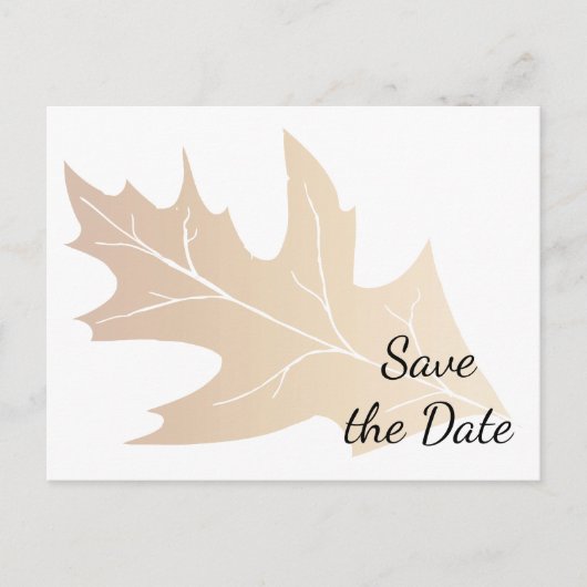 De herfst Oak Leaf Wedding sparen de Datum Aankondigingskaart (Voorkant)