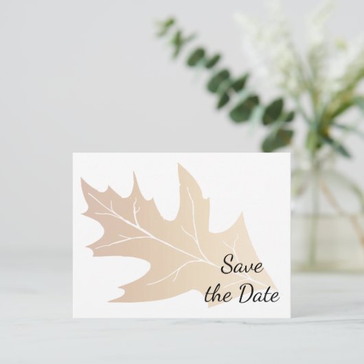 De herfst Oak Leaf Wedding sparen de Datum Aankondigingskaart (Staand voorkant)