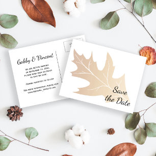 De herfst Oak Leaf Wedding sparen de Datum Aankondigingskaart