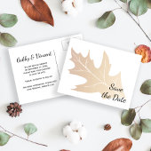 De herfst Oak Leaf Wedding sparen de Datum Aankondigingskaart